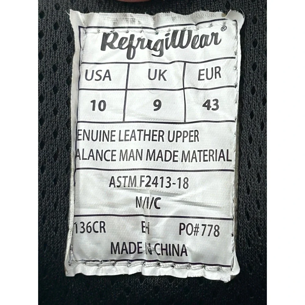 RefrigiWear 136CR Men Waterproof Work‎ Boots Black Vibram ASTM F2413-18 Size 10